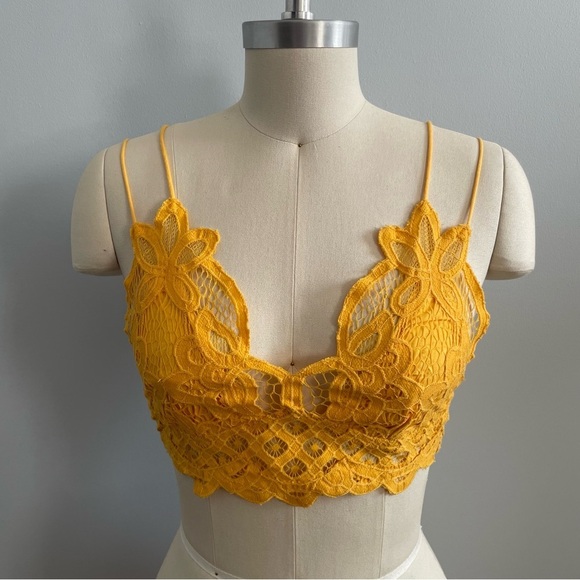 Free People Adella Longline Bralette- Sun- Size Small- NWT - Picture 2 of 8